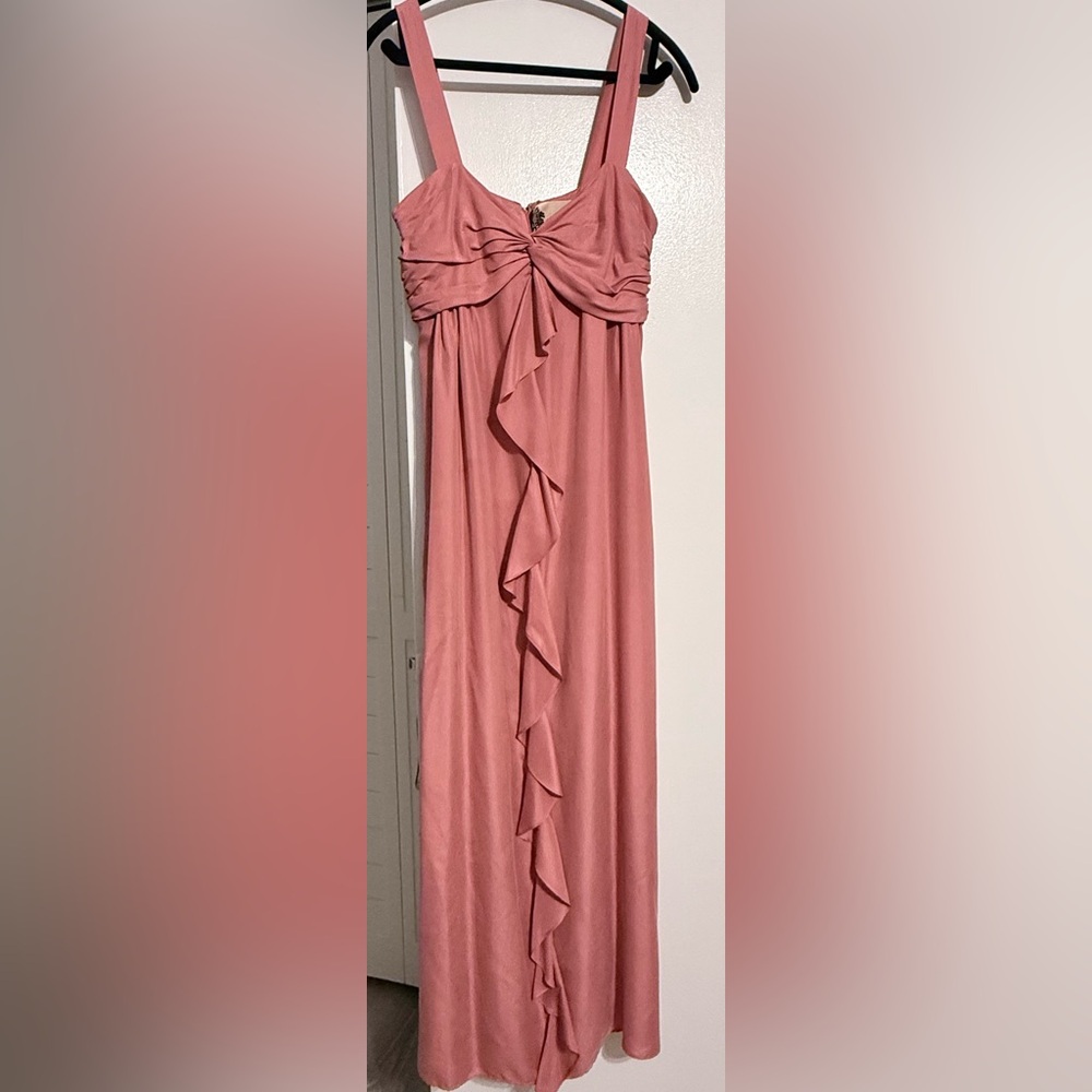 ✨ Romantic Rose Ruffle Dress | Size 2–4 | Silk | Wedding/Prom/Gala
